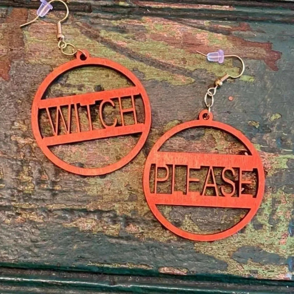 Halloween Witch Please Earrings - Picture 1 of 1